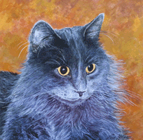 Lacy The Black Cat Painting