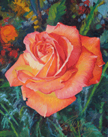 Orange Rose With Yellow Painting