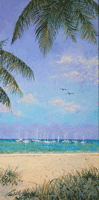 Sailboats From the Beach Painting