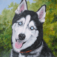Vladi The Dog Smiling Painting