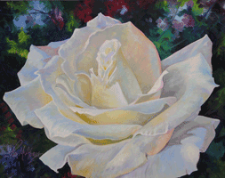 White Rose With Yellow Painting